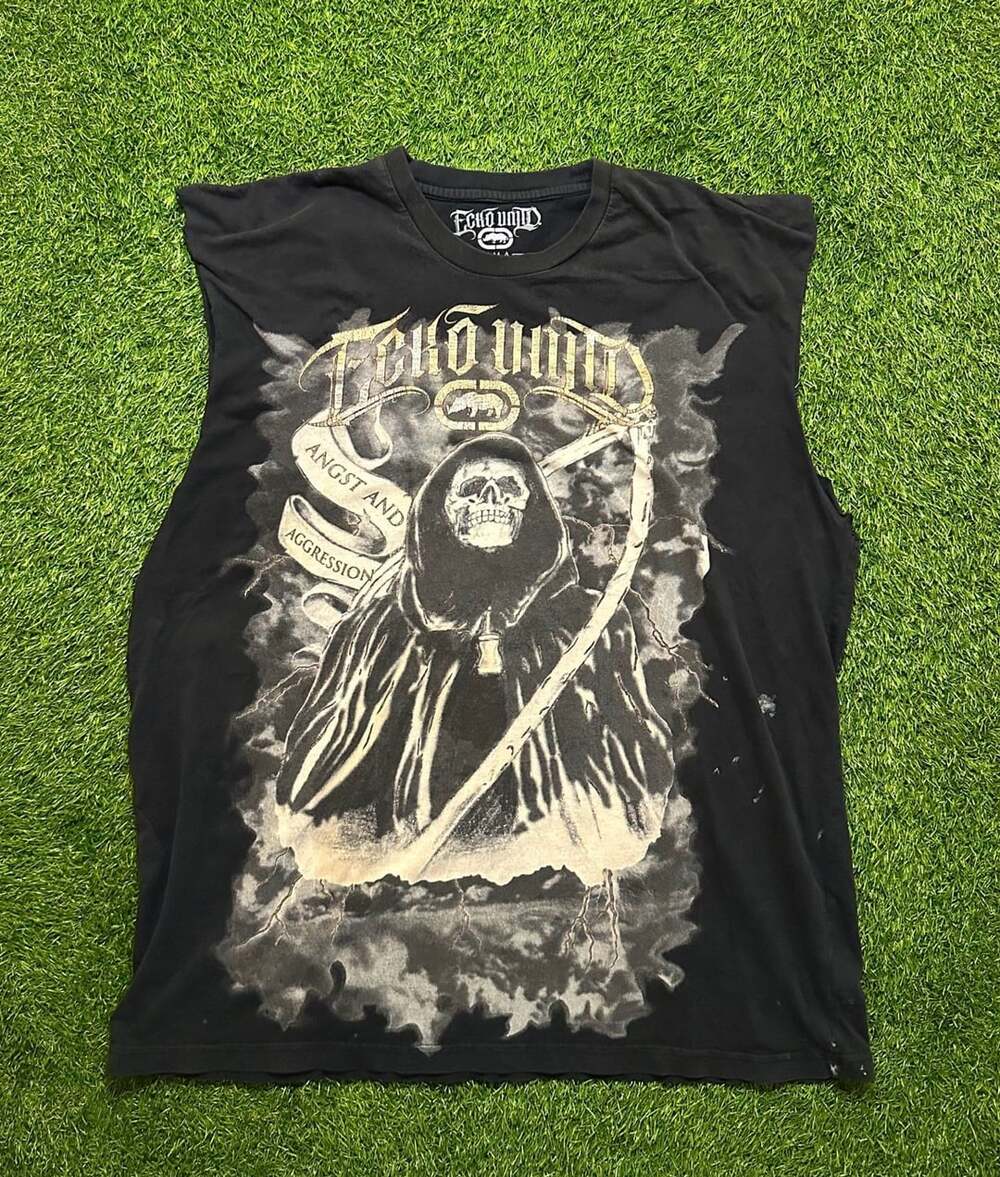Ecko Unltd MMA Angst and Aggression Grim Reaper Muscle Tank Top Black 2XL